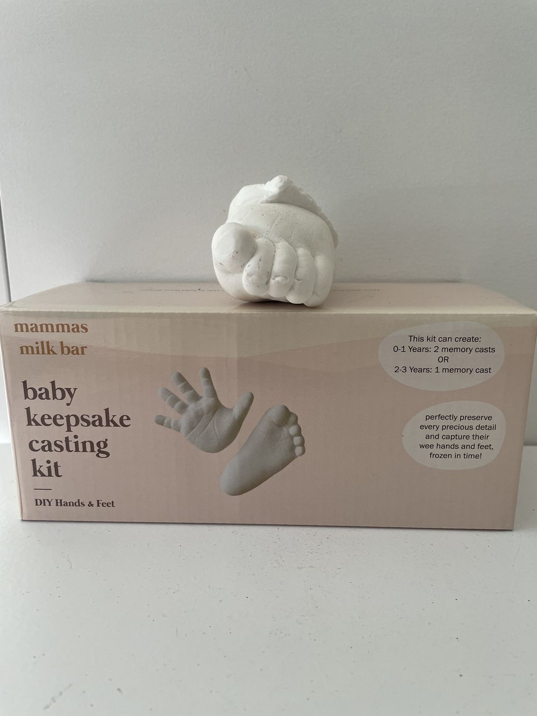 Customer photo review of Mammas Milk Bar DIY Baby Casting Kits - Hand & Feet