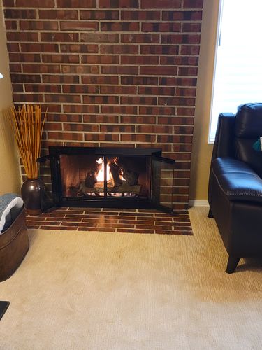 Customer photo review of Carolina - Masonry & Prefab Steel Fireplace Glass Doors