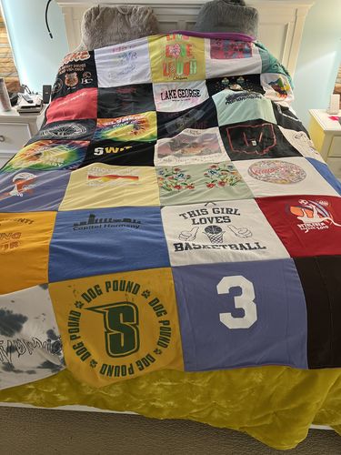 T-shirt quilt from capital university by Marietta from NY