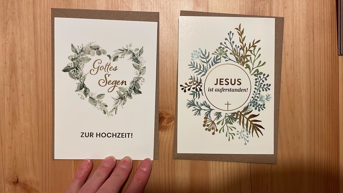 Customer photo review of Klappkarte "Gottes Segen zur Hochzeit!" mit Bibelvers · A6 · mit Gold veredelt