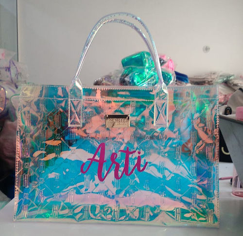 Customer photo review of HL Raver Tote Bag White With Personalization