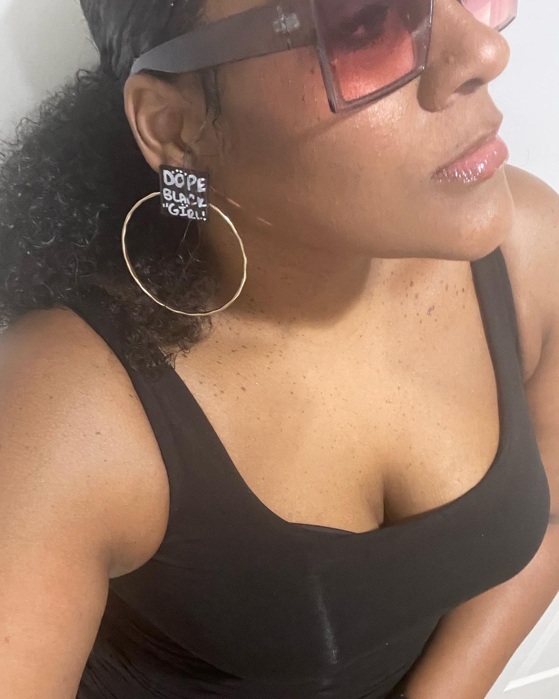 Customer photo review of "DOPE Black Girl" Stud