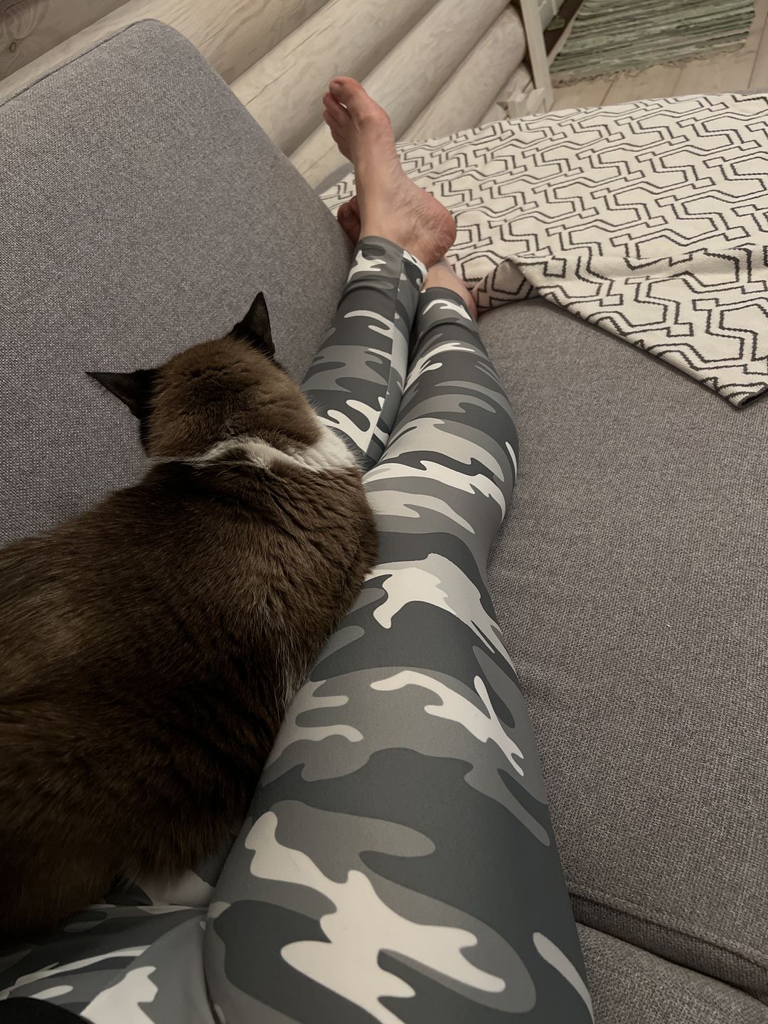 Customer photo review of Light Grey Camo Leggings