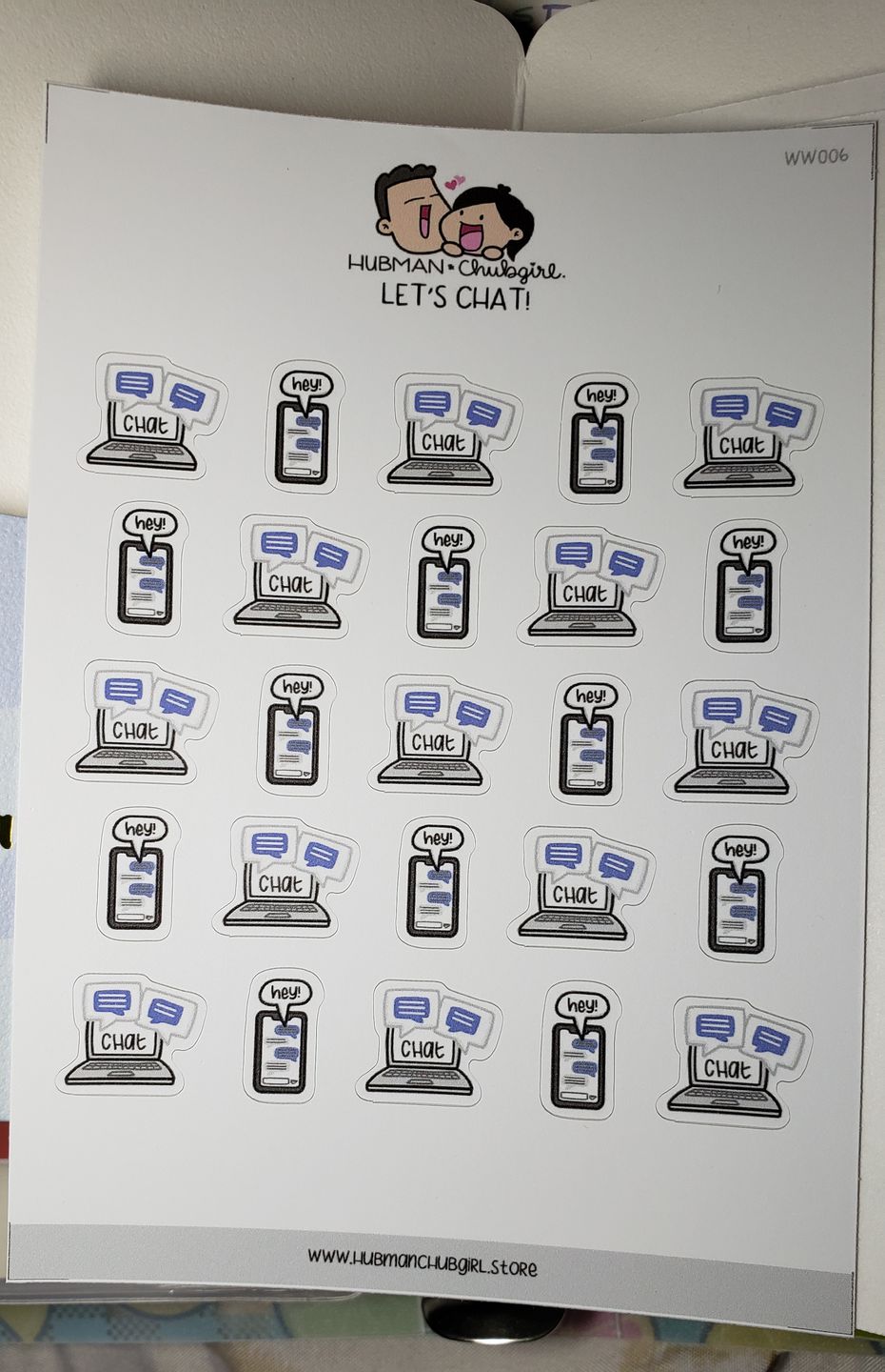 Customer photo review of Let's Chat! Planner Stickers