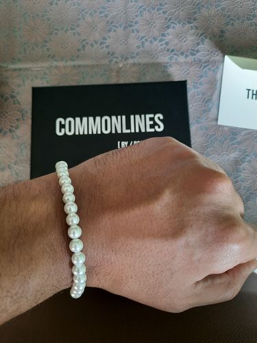 Customer photo review of Classic Pearl Bracelet