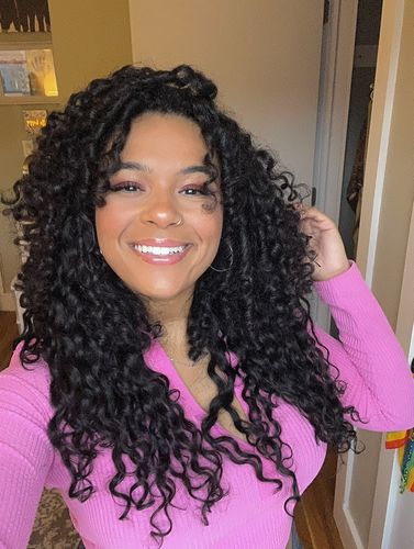 Customer photo review of Curly Natural Black 220G