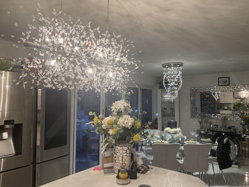 Customer photo review of Modern 9-Light Crystal Chandelier