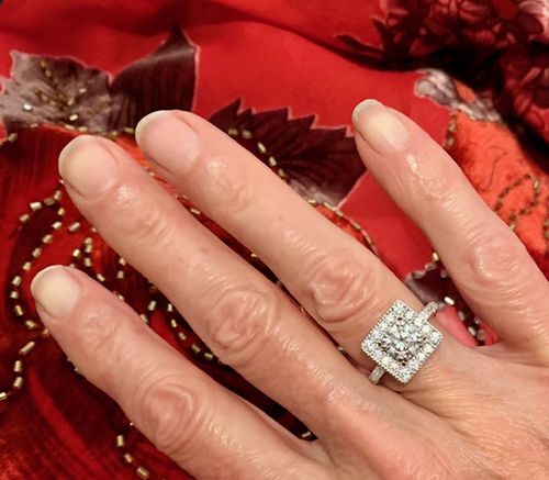 Customer photo review of Halo CZ Ring in Sterling Silver