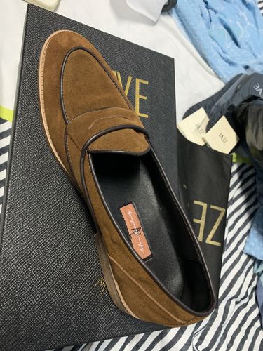 Customer photo review of Belgian Loafer - Camel Suede Leather With Penny Strap Piping (Flexi-Sole)