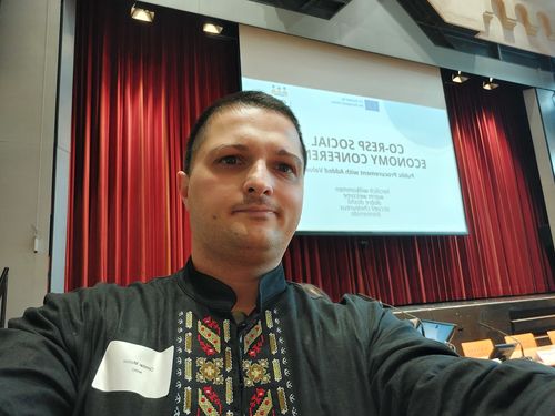 Customer photo review of Мъжка ленена риза с маншети бродирана, с шевица "Защита"