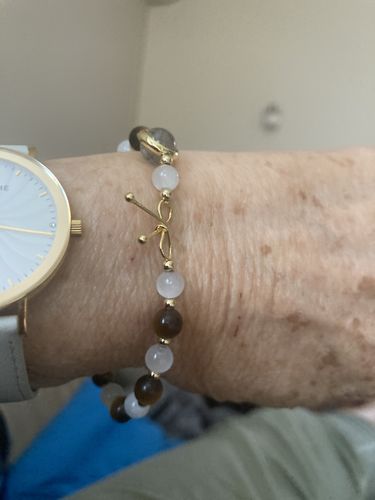 Customer photo review of Bracelet de Protection en Œil de Tigre et Pierre de Lune | Or fin