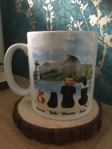 Customer photo review of Girl & Dogs - Life is better with a dog Personalised Mug
