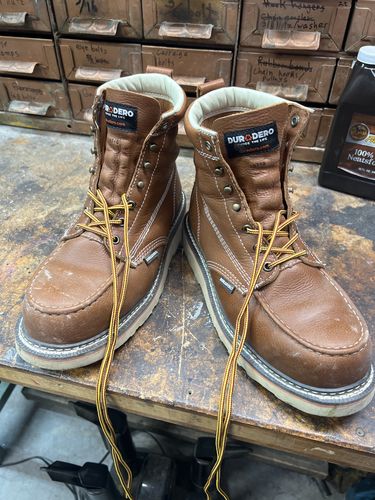 Customer photo review of 6 Inch Moc Steel Toe Boot