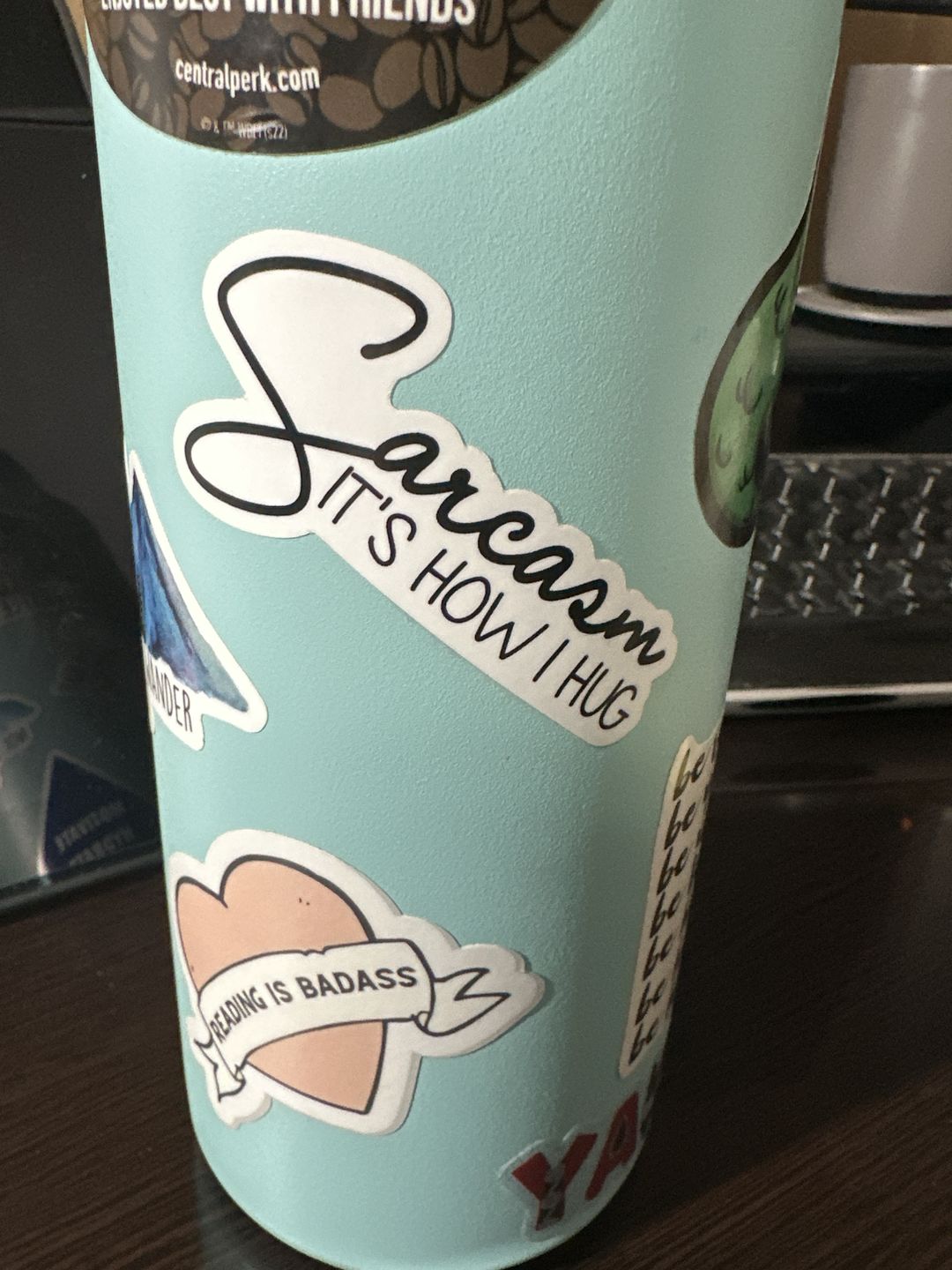 Customer photo review of Sarcasm It's How I Hug Sticker