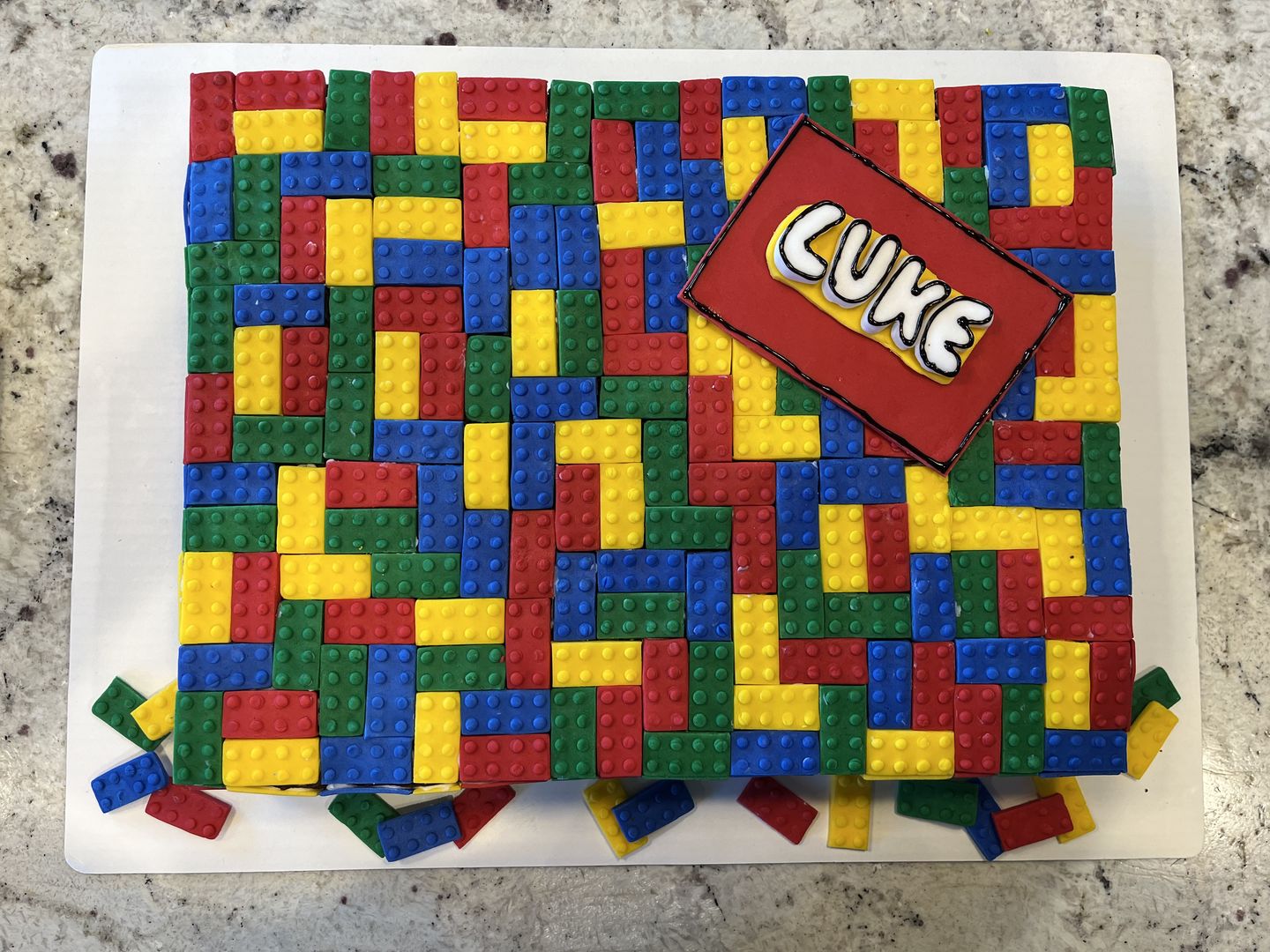 Customer photo review of Flat Building Block Fondant Mold