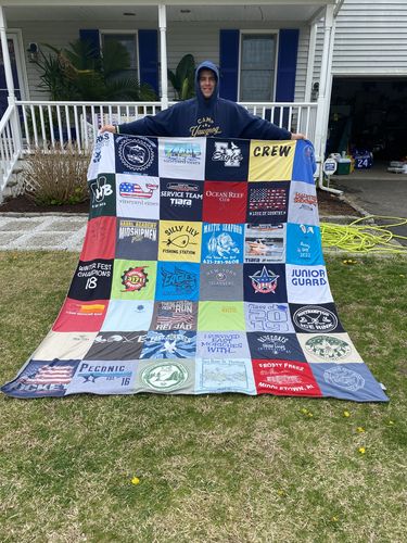T-shirt quilt from unknown high school by Jessica from NY