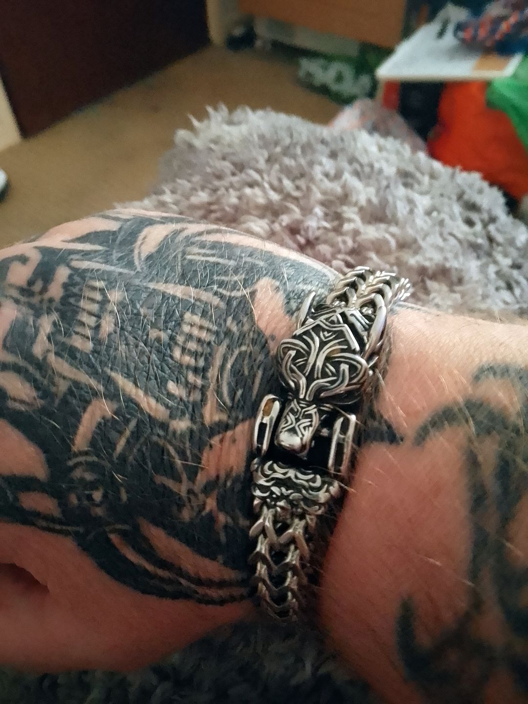 Customer photo review of Fenrir - The Great Wolf - Stainless Steel Bracelet