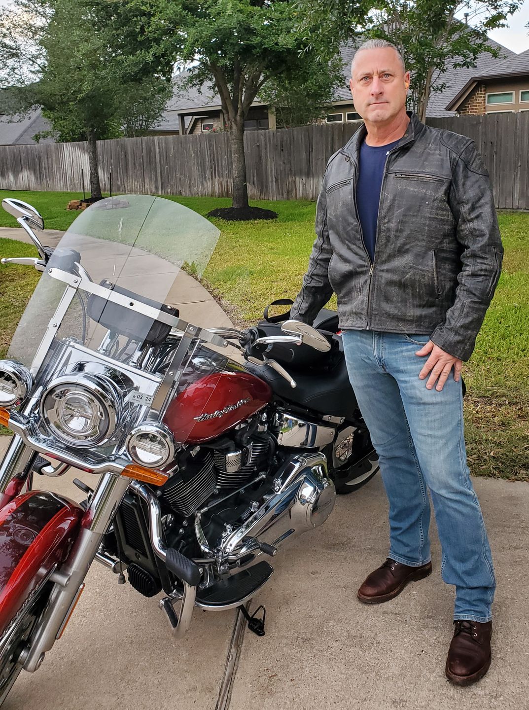 Customer photo review of Vintage Buffalo Leather Jacket