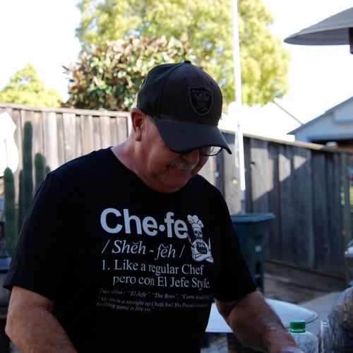 Customer photo review of Premium Chefe Definition Grilling T-shirt