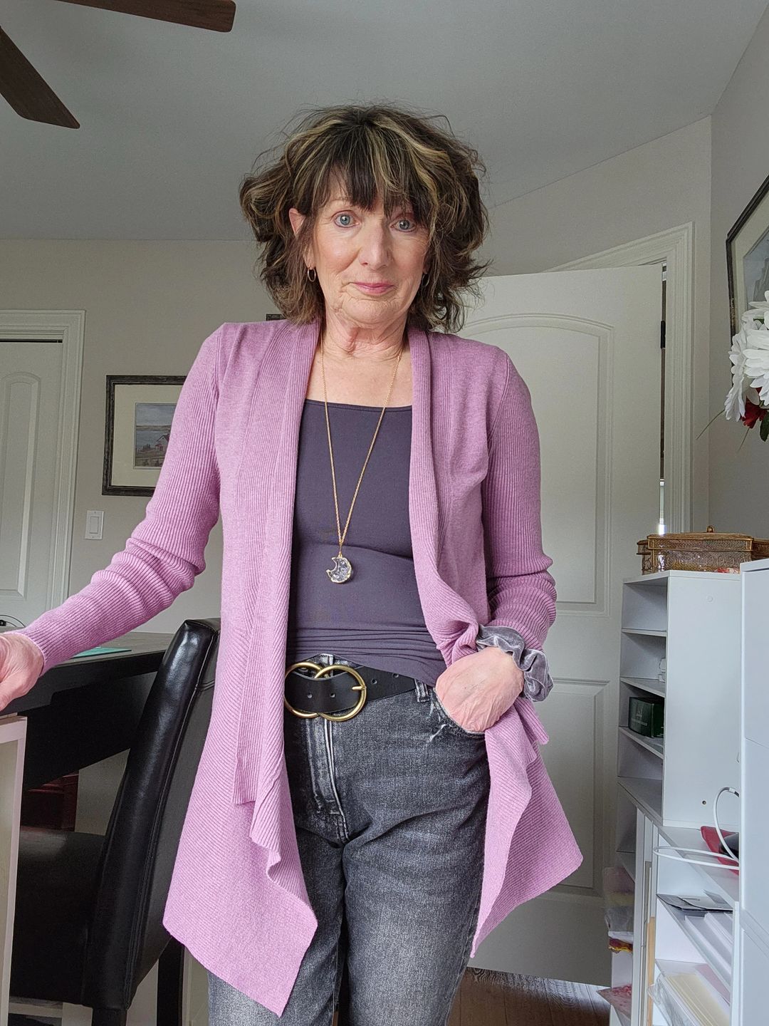 Customer photo review of Dreamy Waterfall Cardigan (Heather Azalea)