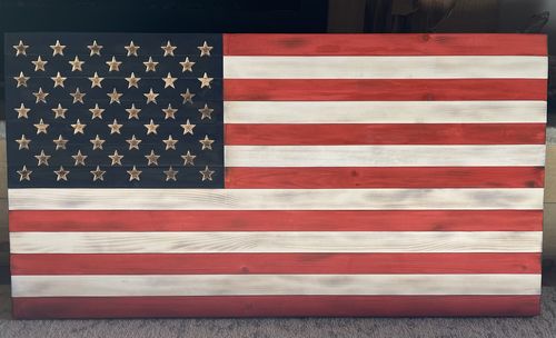 Customer photo review of 50 Star American Flag Metal Stencil (14 gauge steel)