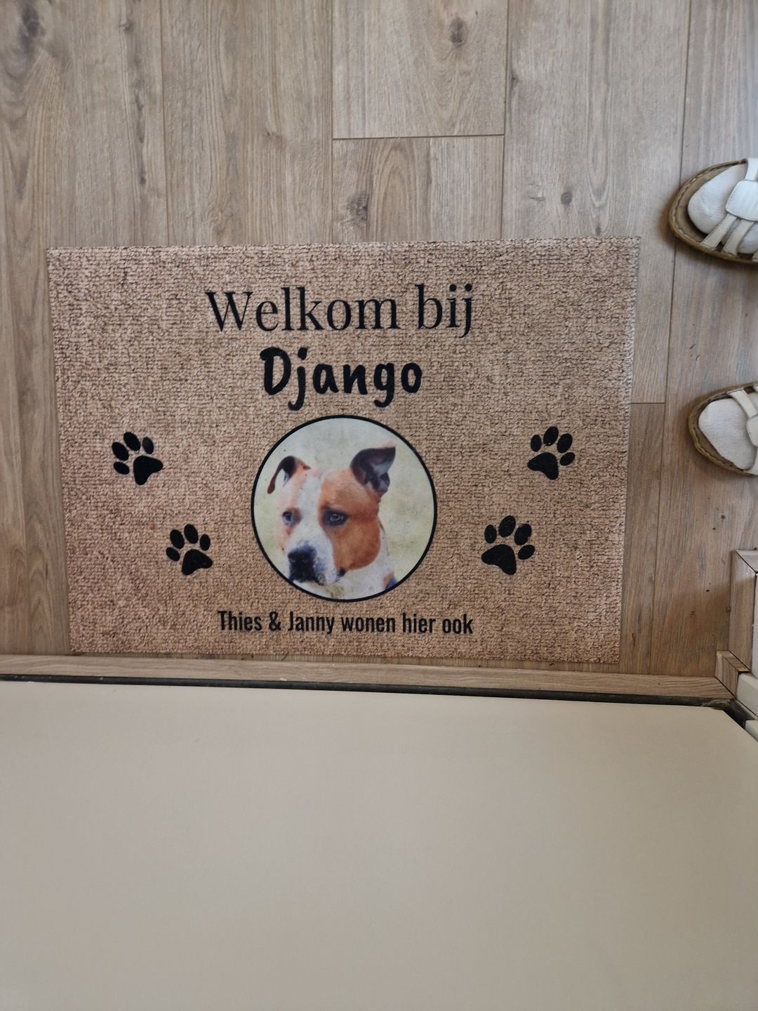 Customer photo review of Eigen foto - Gepersonaliseerde huisdier deurmat