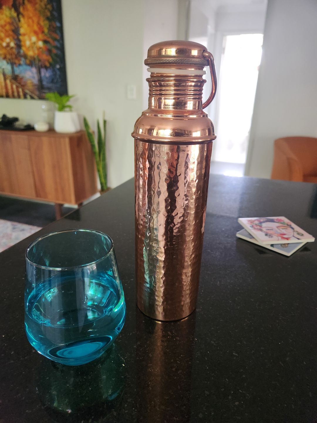 Customer photo review of Copper Water Bottle