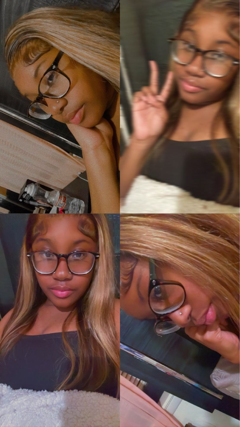 Customer photo review of 30inch Straight Highlighting Wig 4x6 Pre-Cut Lace Wear Go Glueless Wig Beginner Friendly