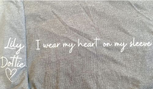 Customer photo review of Heart On My Sleeve Personalised Shoreline T-Shirt