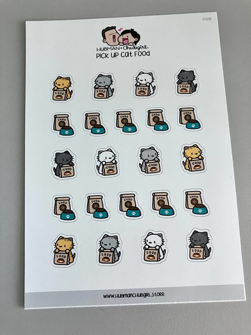 Customer photo review of Pick Up Cat Food Planner Stickers