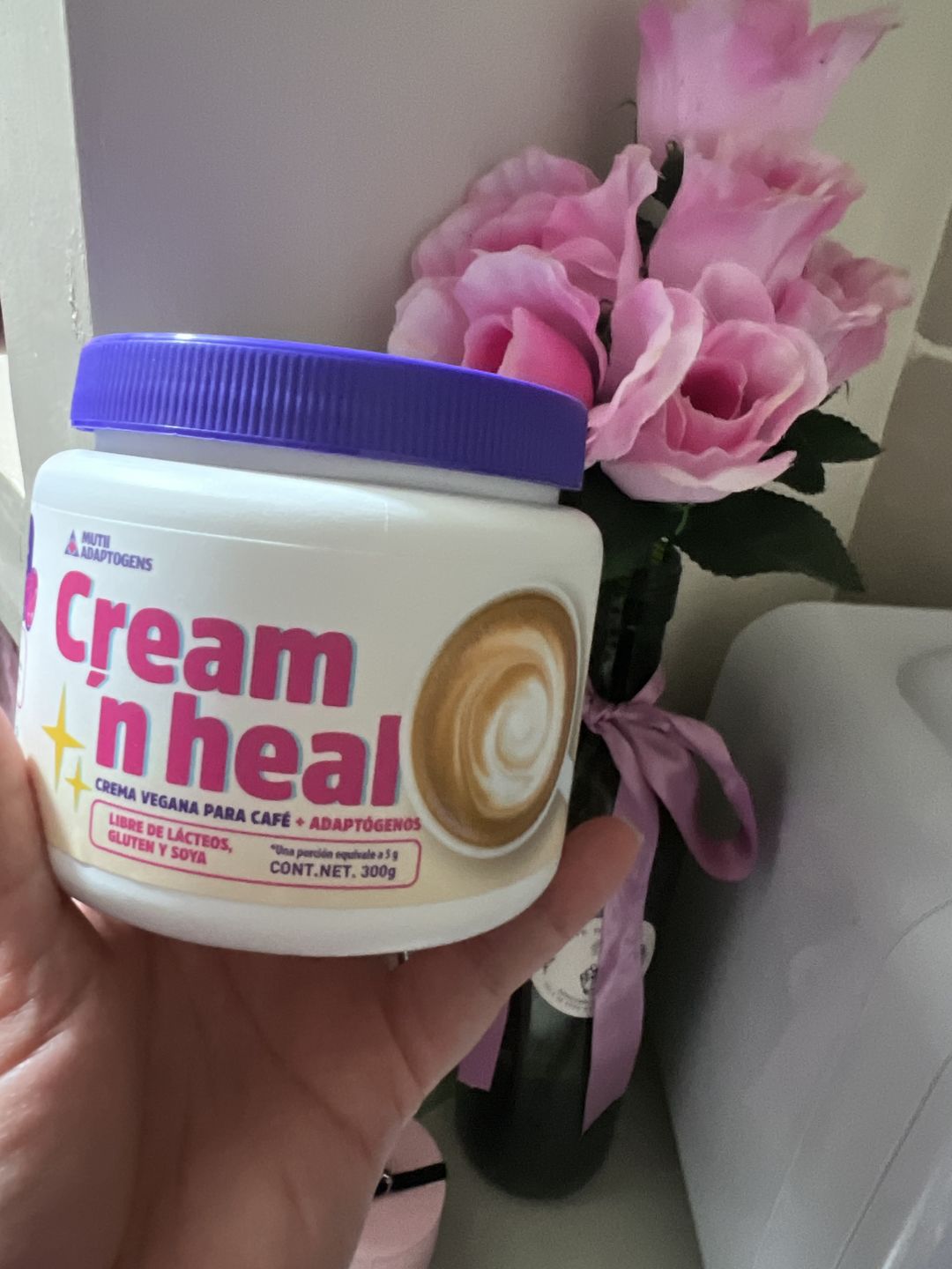 Customer photo review of Cream ‘n heal: Sustituto vegano de crema para café con adaptógenos 300 grs.