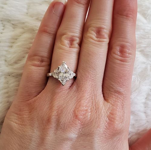 Customer photo review of 3-Stone 1.6ct Marquise CZ Ring in Sterling Silver