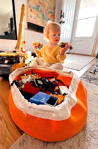 Customer photo review of Mini Toy Bag - Tangerine (Canvas)