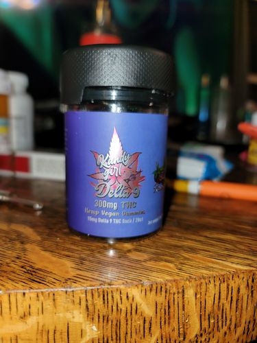 Customer photo review of Delta 9 THC Gummies Blue Raspberry 300mg
