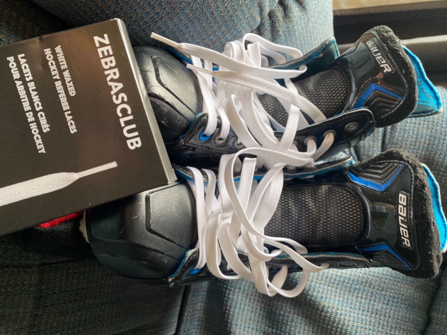 Customer photo review of WHITE WAXED HOCKEY REFEREE LACES
