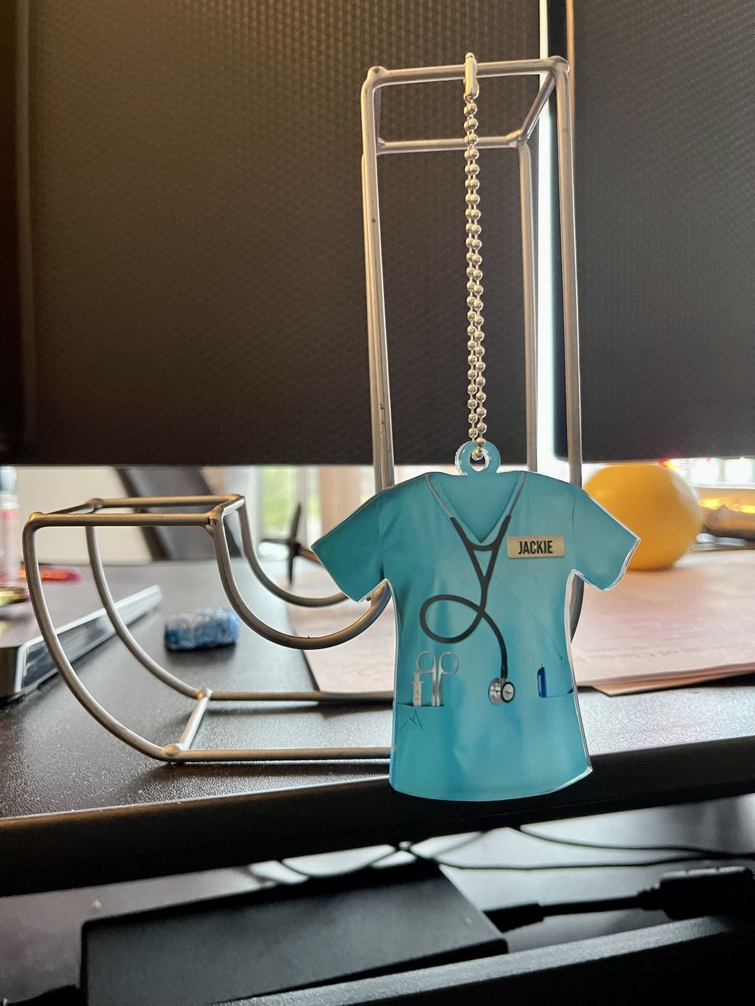 Customer photo review of Personalized Nurse Scrubs - Gift for Nurse Ornament