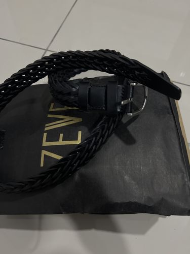 Customer photo review of Weave Leather Belt with Palladium - Toned Buckle