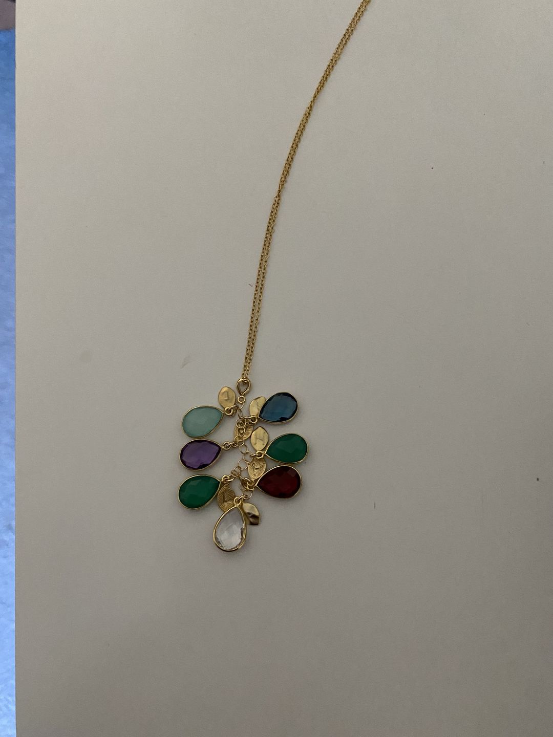 Customer photo review of Teardrop Birthstone Bezel Pendant