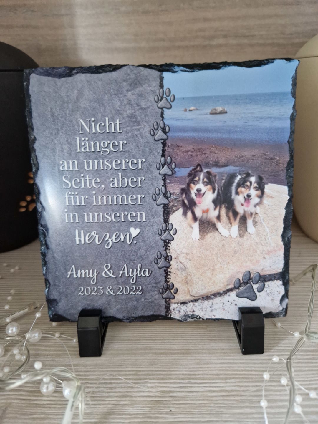 Customer photo review of Für immer im Herzen - Individuelle Schieferplatte