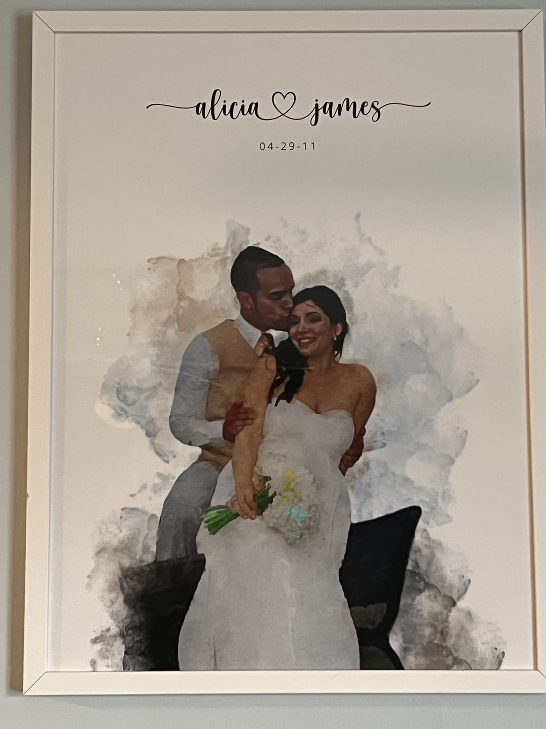 Customer photo review of Custom Newly Married Anniversary Wedding Couple Portrait