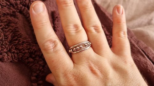 Customer photo review of Stacked Fidget Anxiety Ring Adjustable