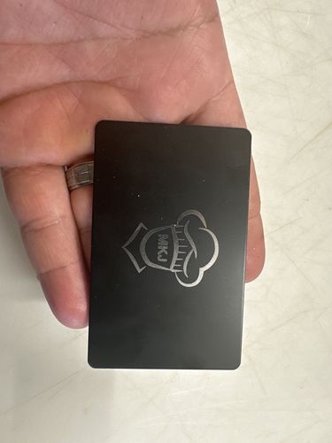 Customer photo review of Custom Metal Card | Black Steel