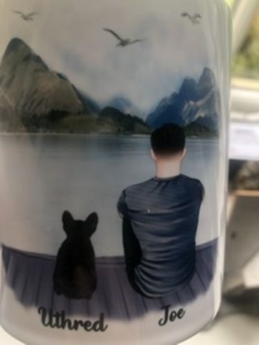 Customer photo review of Man & Dogs - Best Friends Personalised Mug