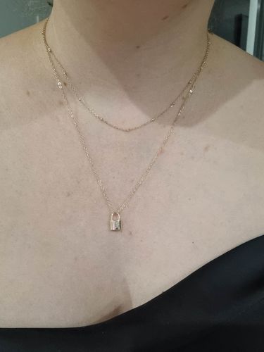Customer photo review of Padlock Initial Letter Necklace