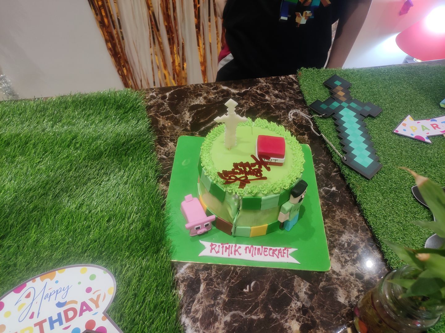 Customer photo review of Minecraft Sword Cake