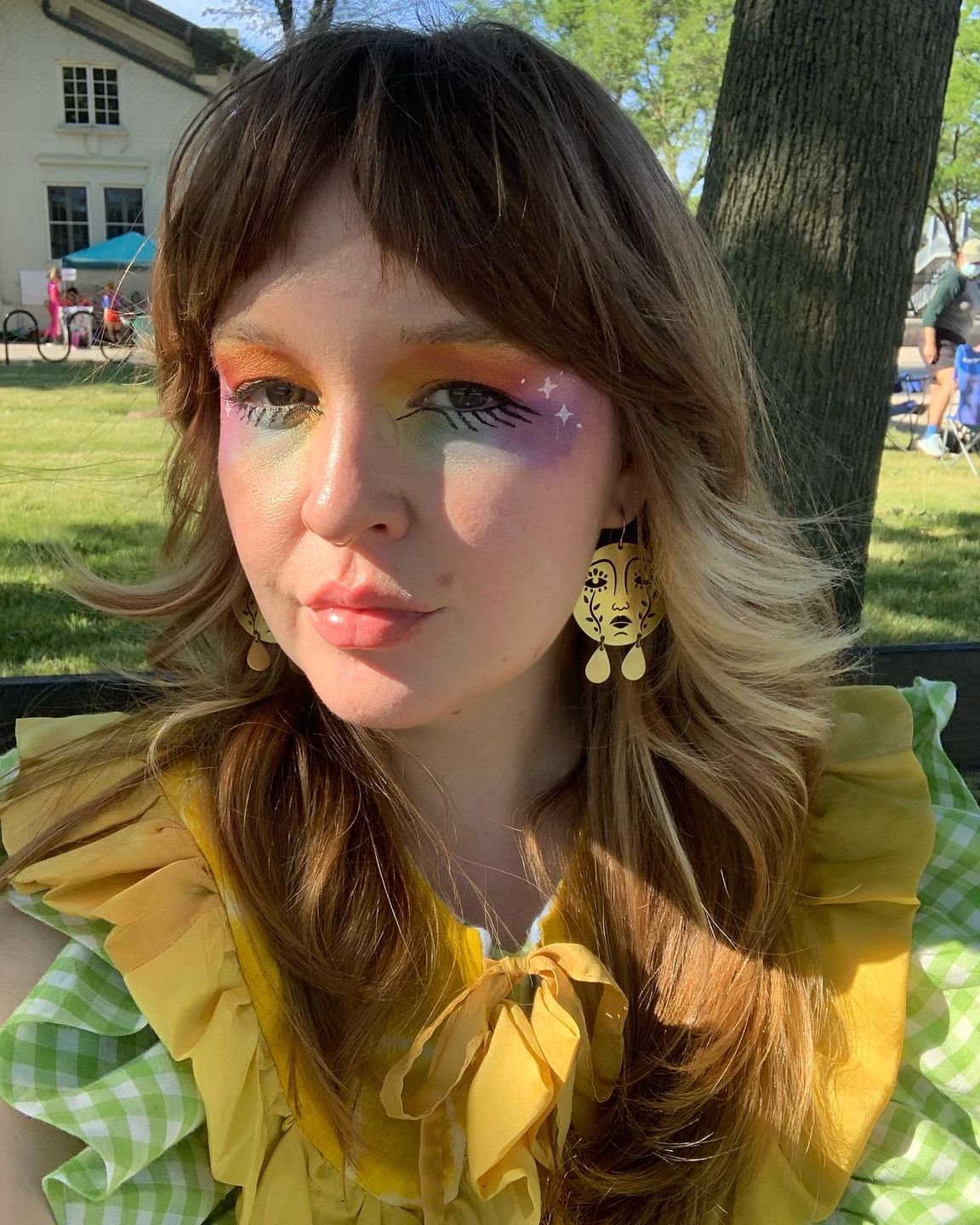 Customer photo review of Mother Moon Earrings