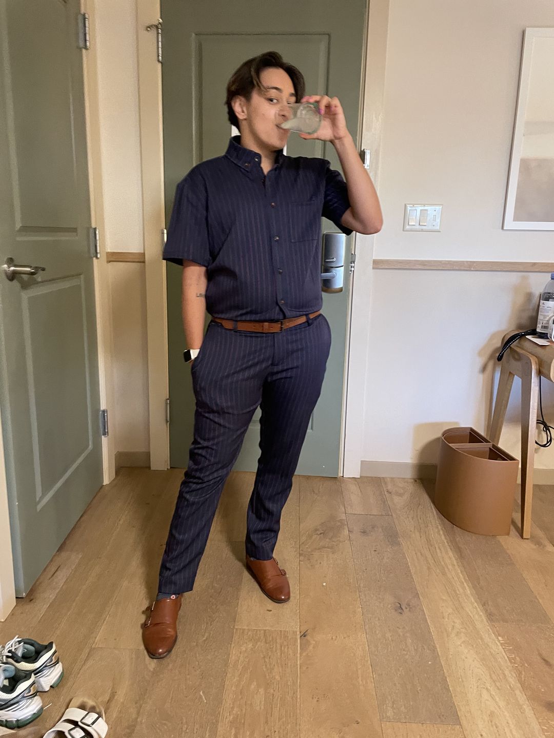 Customer photo review of Navy Chateaux Jumpsuit