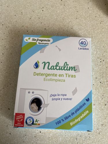 Customer photo review of Eco-Tiras de Detergente 40 lavados Natulim