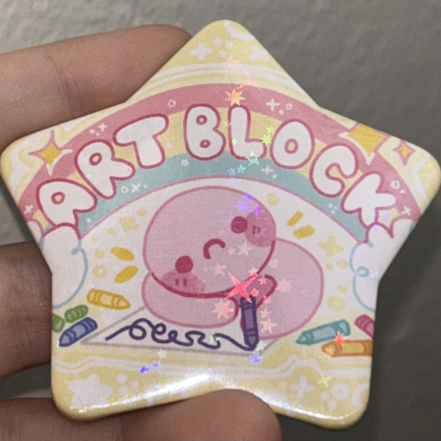 Customer photo review of Art Block Large Glitter Star Button