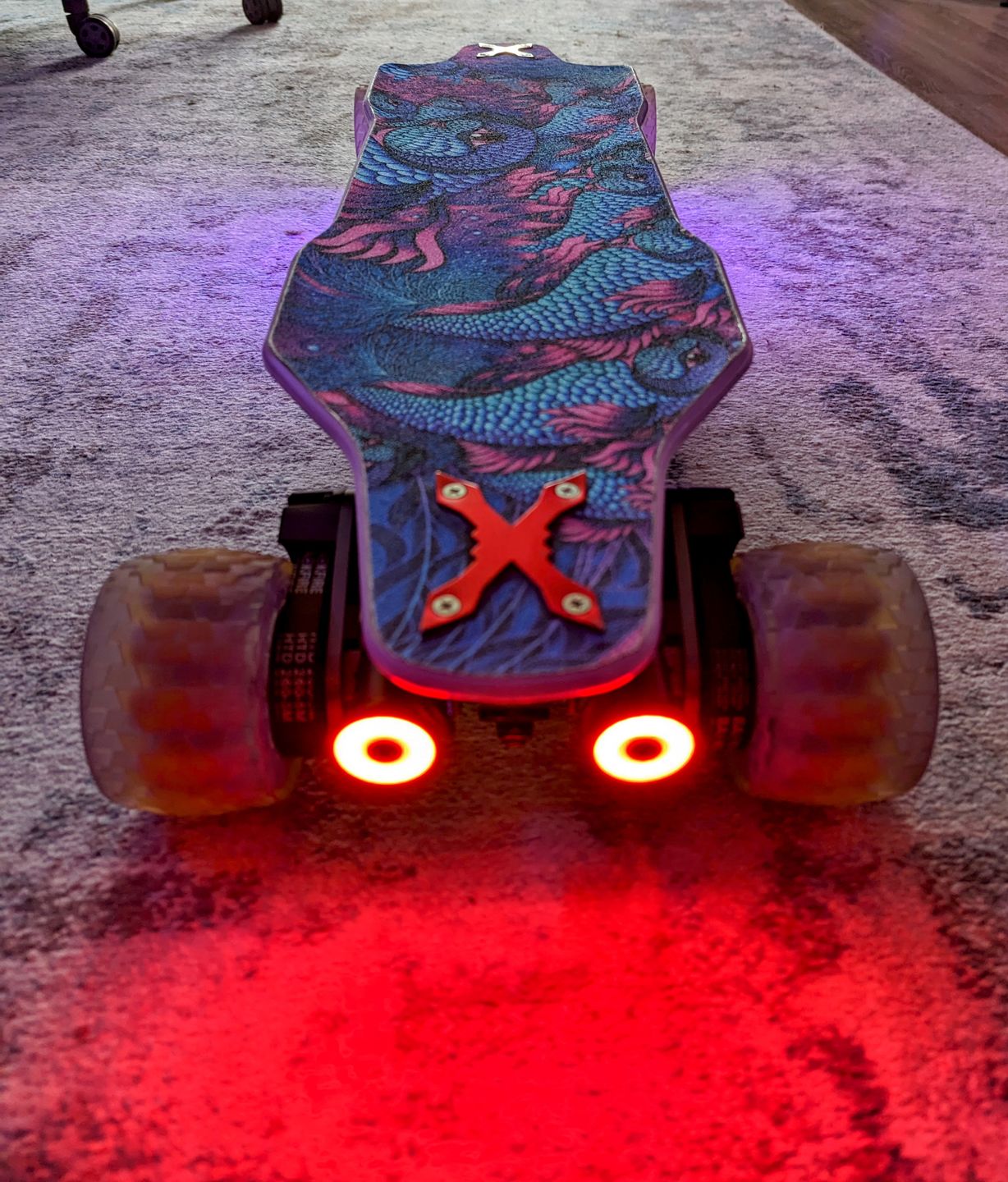 Customer photo review of Backfire Front Lights and Tail lights for Electric Longboard